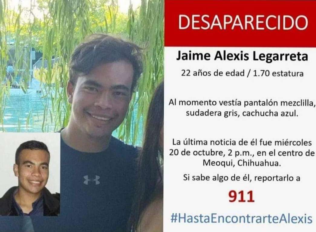 Activan protocolo para localizar a alexis legarreta