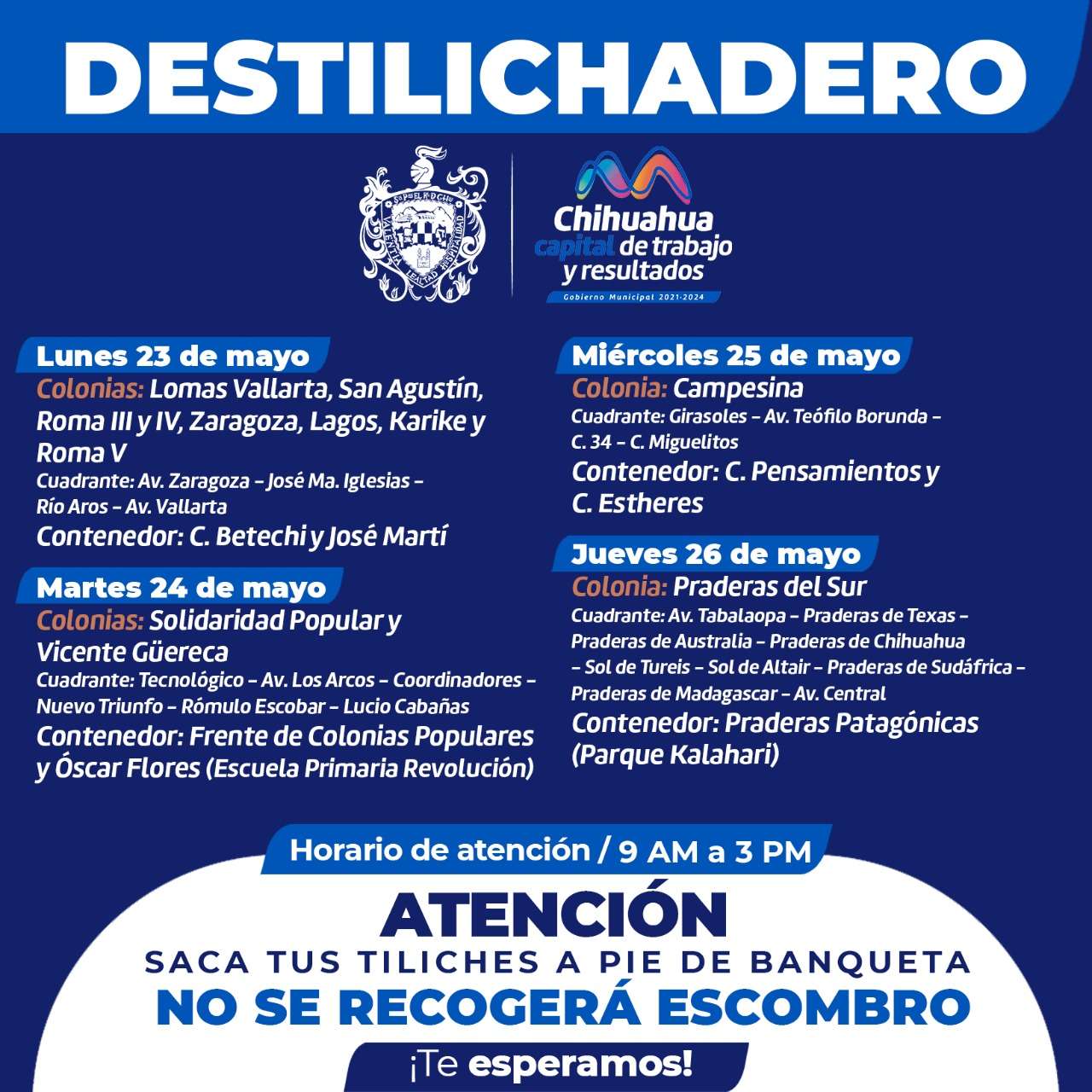 Checa aquí dónde estará el destilichadero la próxima semana