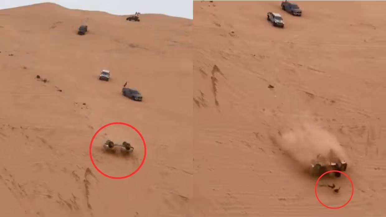 Video: mueren dos al volcarse en dunas del desierto de Sonora