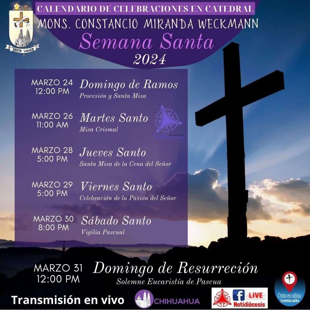 Checa el calendario de misas en Catedral durante Semana Santa