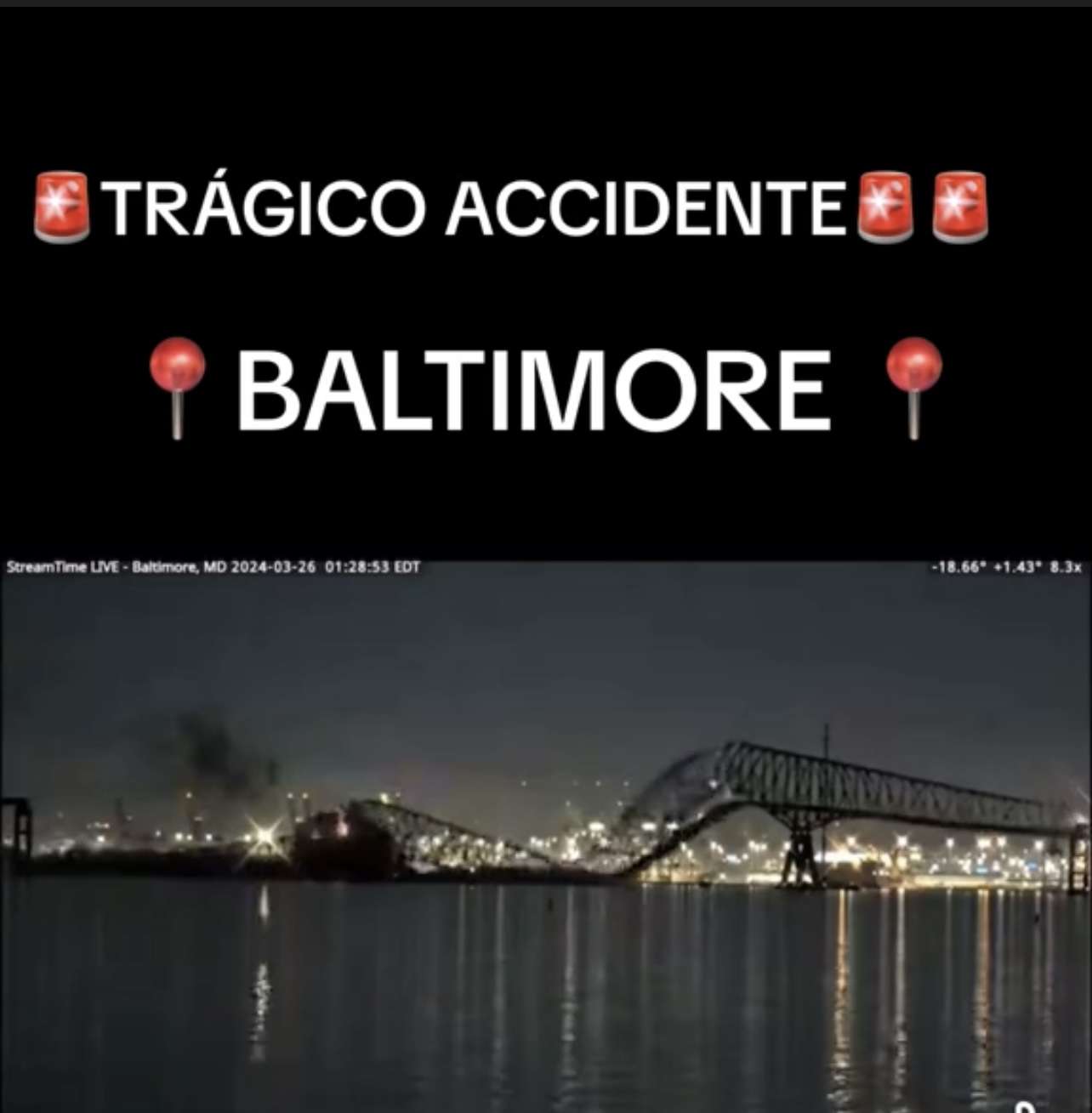 Trágico accidente en Baltimore 