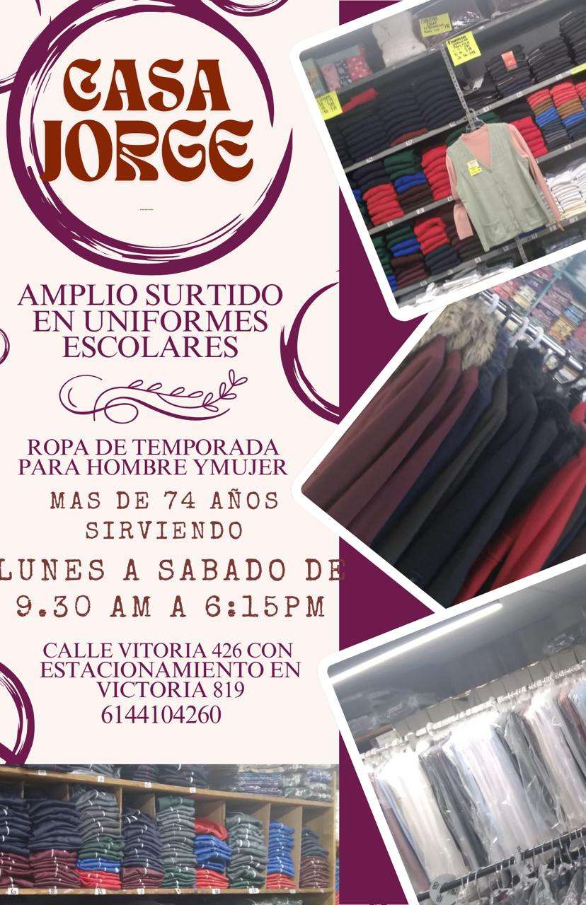 Casa Jorge: uniformes escolares