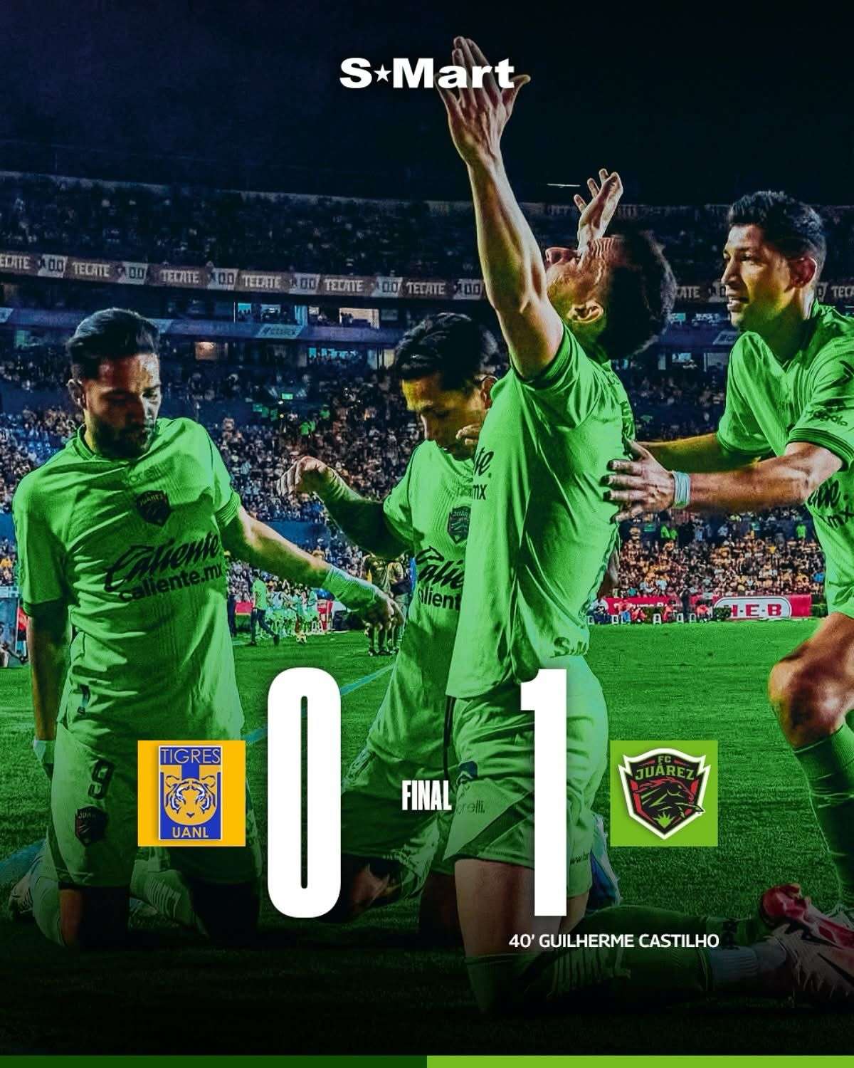 Ganan Bravos vs Tigres 1 a 0