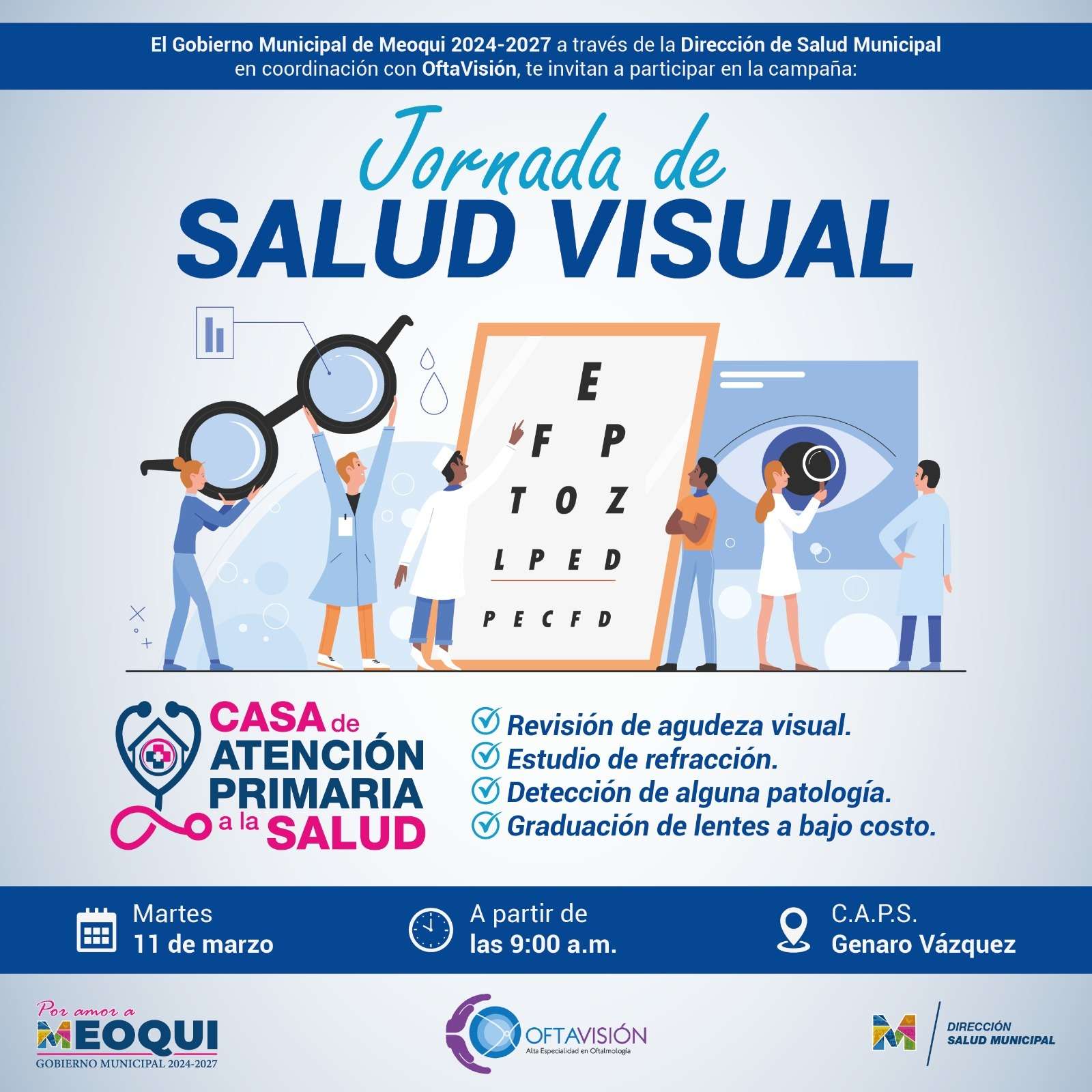 Realizan Jornada de Salud Visual Meoqui gratuita este martes