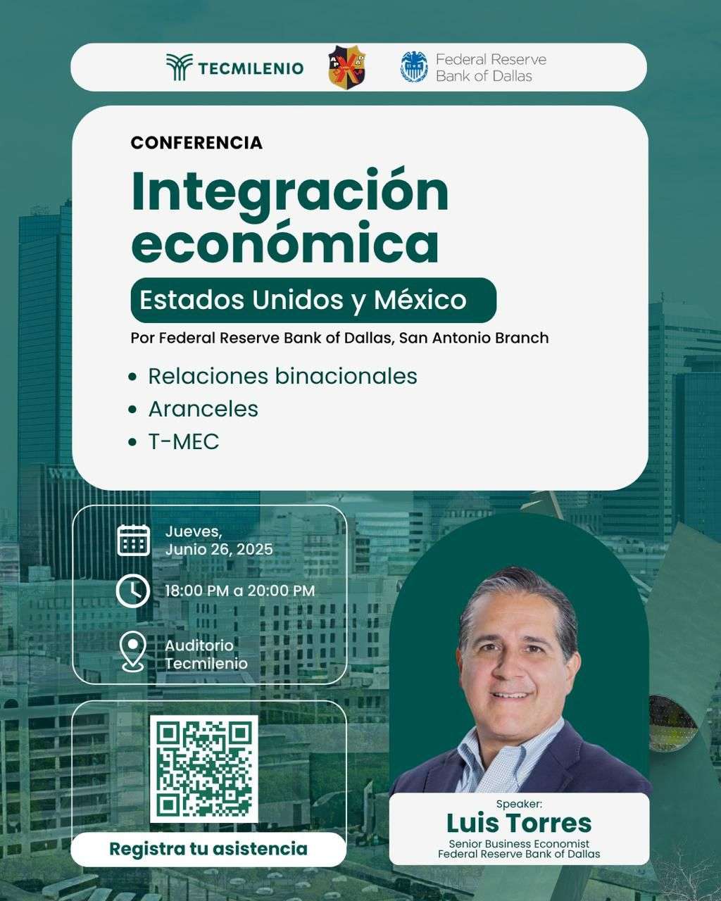 Invitan a conferencia sobre integración económica entre EU y México