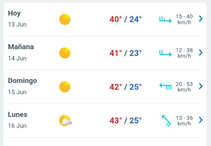 Día soleado con temperatura hasta los 40°C en Juárez