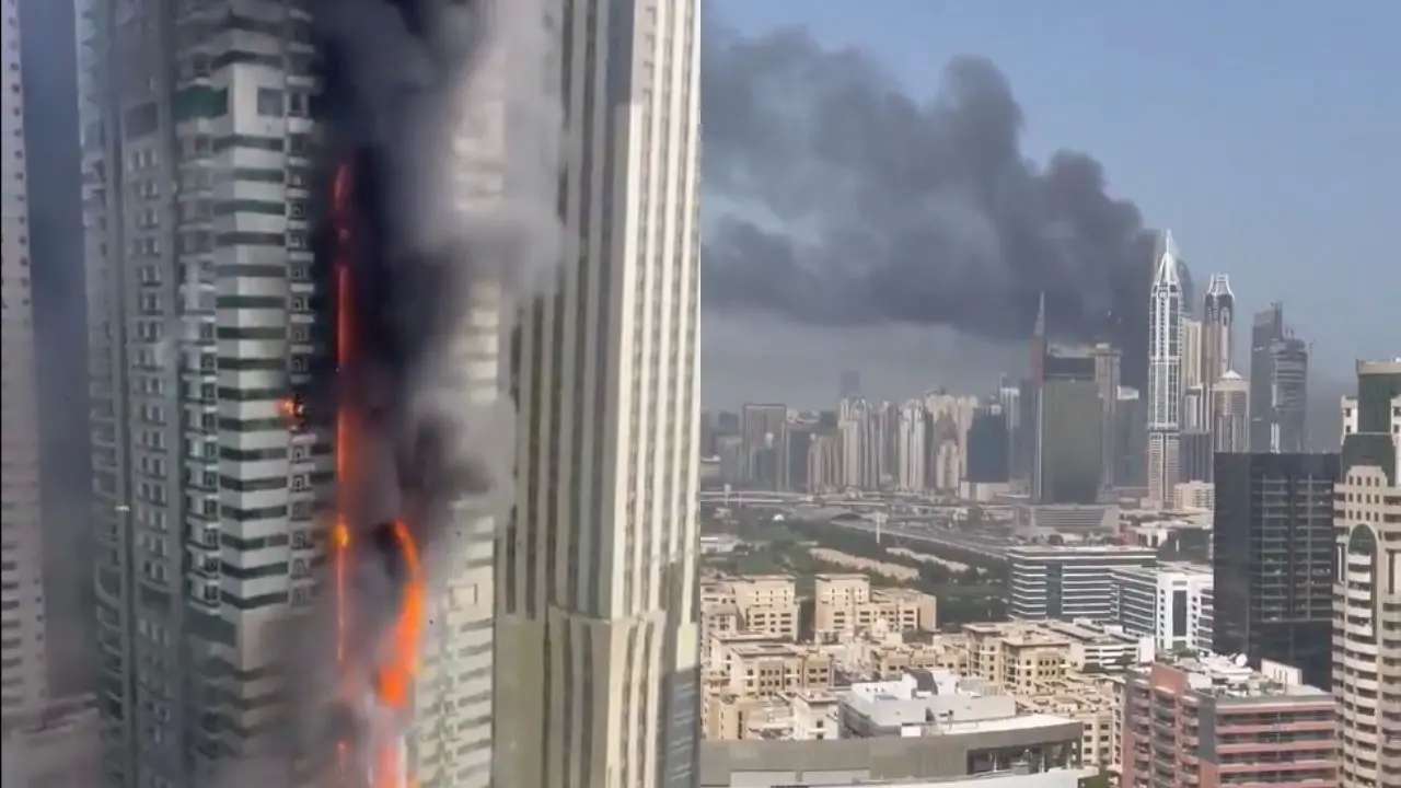 Se incendia rascacielos en Dubái; evacúan a más de 3 mil personas