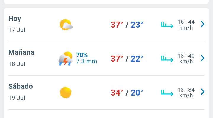 Día con nubes y claros, temperatura hasta 37°C en Juárez