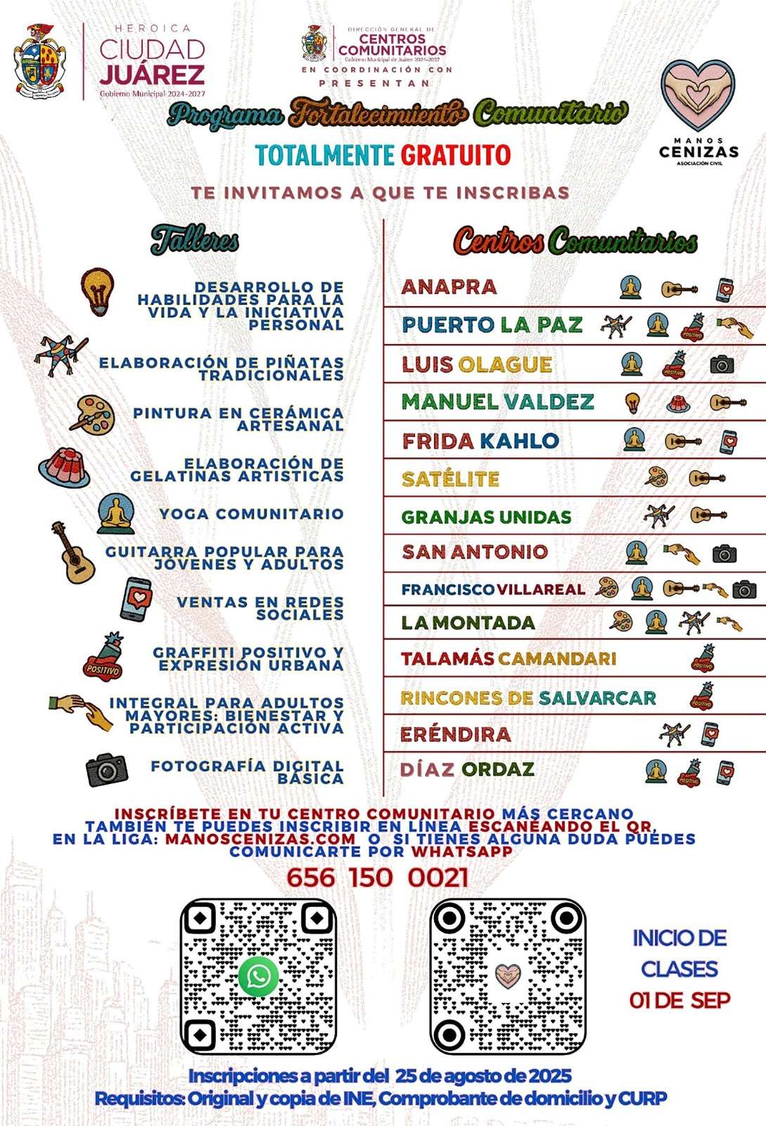 Ofrecen nuevos talleres en Centros Comunitarios