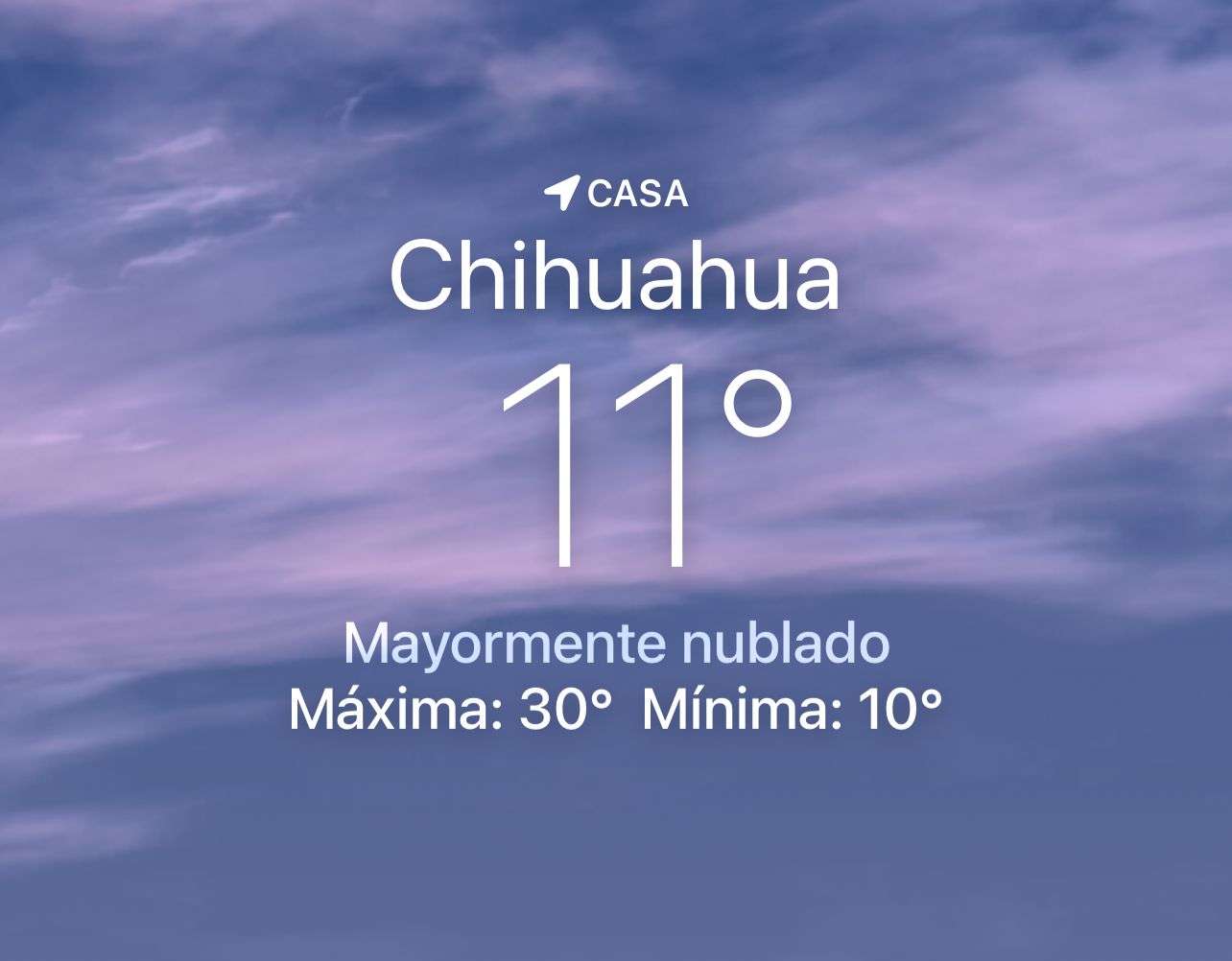 Se espera mañana nubosa con temperatura de 11 grados centígrados