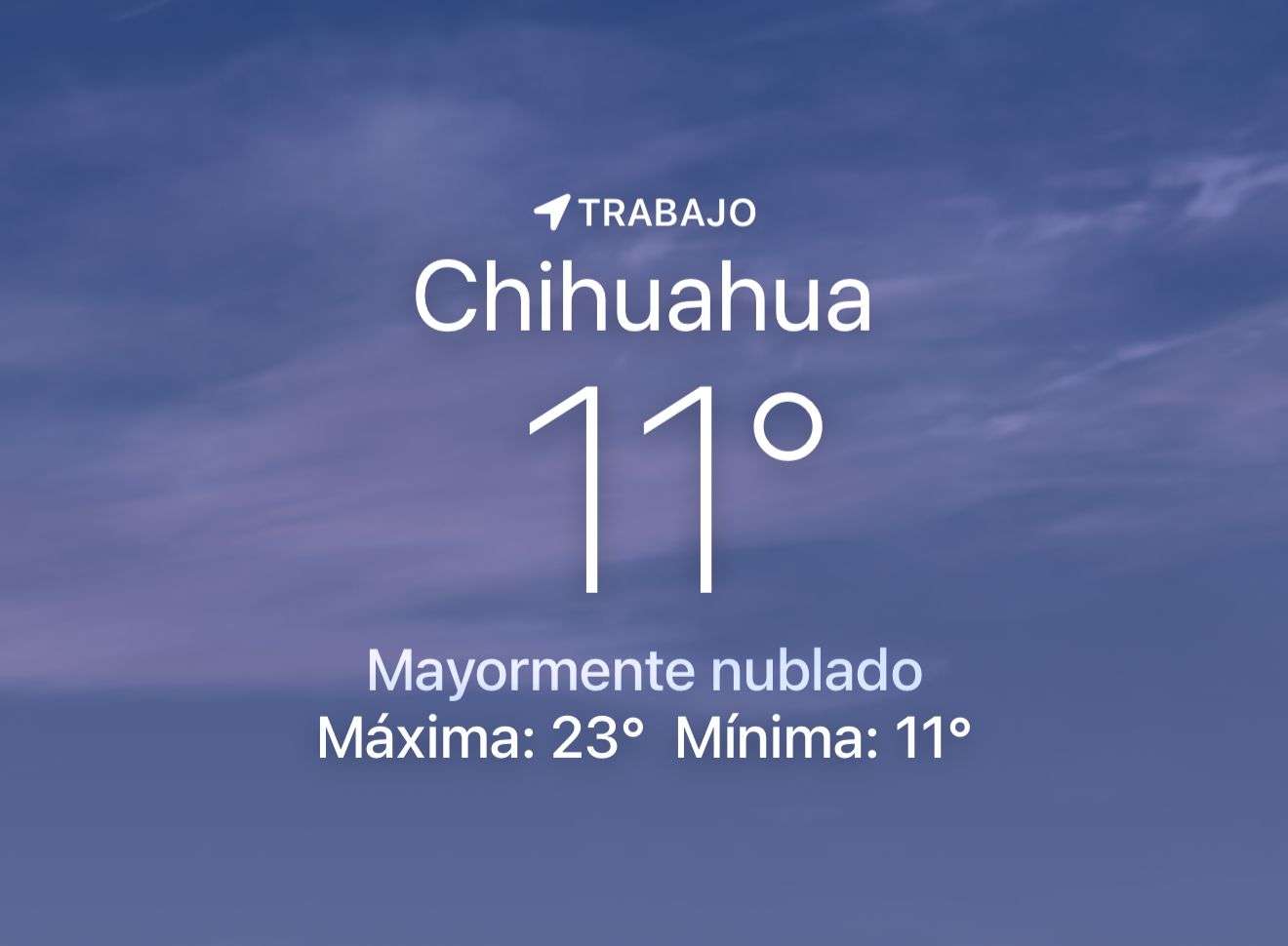 Amanece fresco y nuboso con temperatura de 11 grados centígrados 