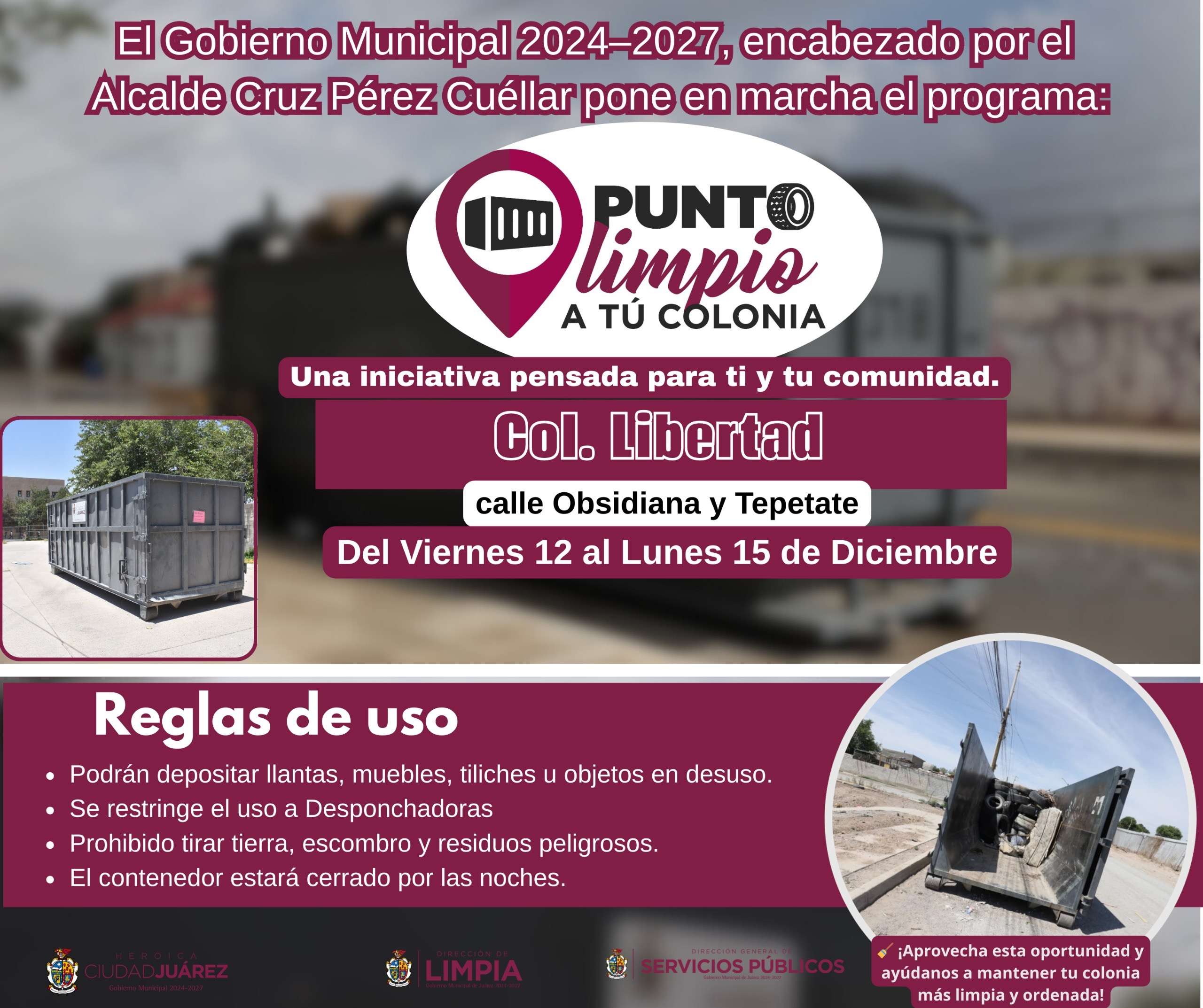 Instalan nuevos puntos limpios a en las colonias