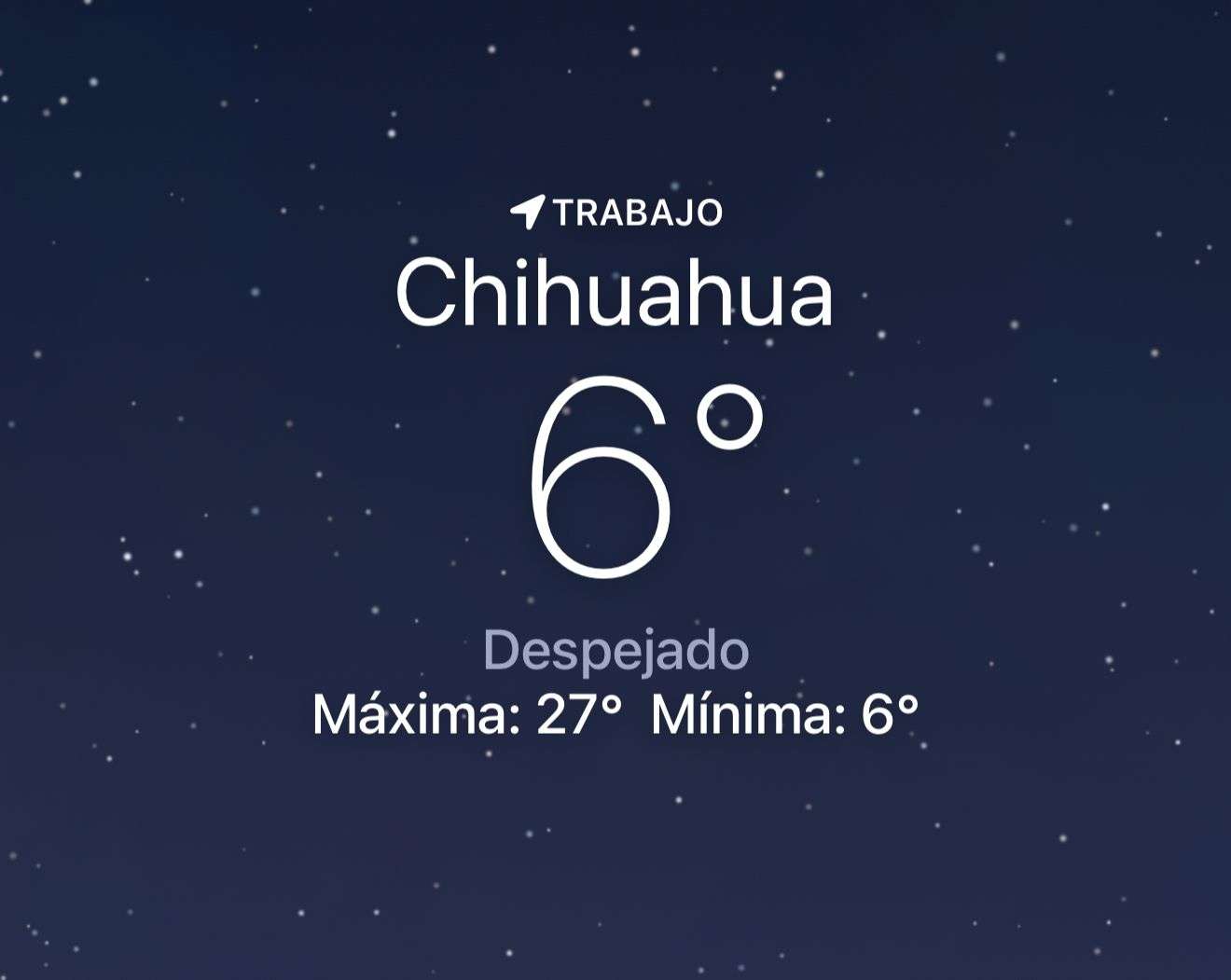 Amanece despejado con temperatura de 6 grados centígrados 