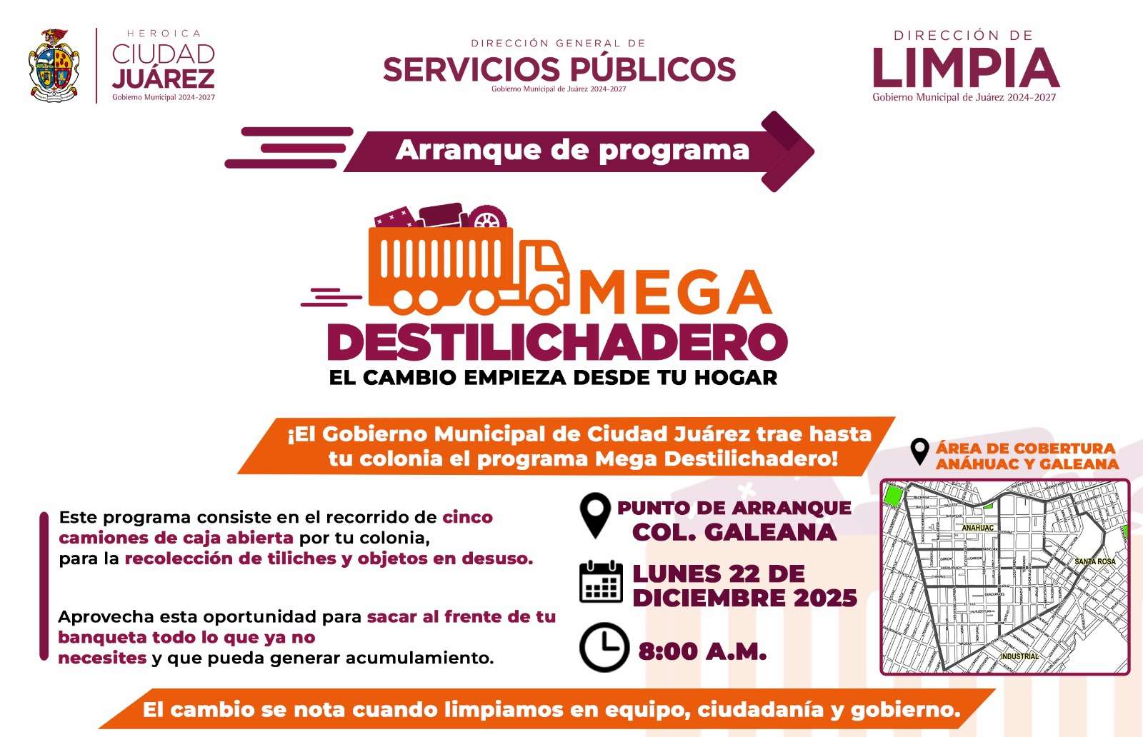 Realizarán este lunes megadestilichadero en el poniente