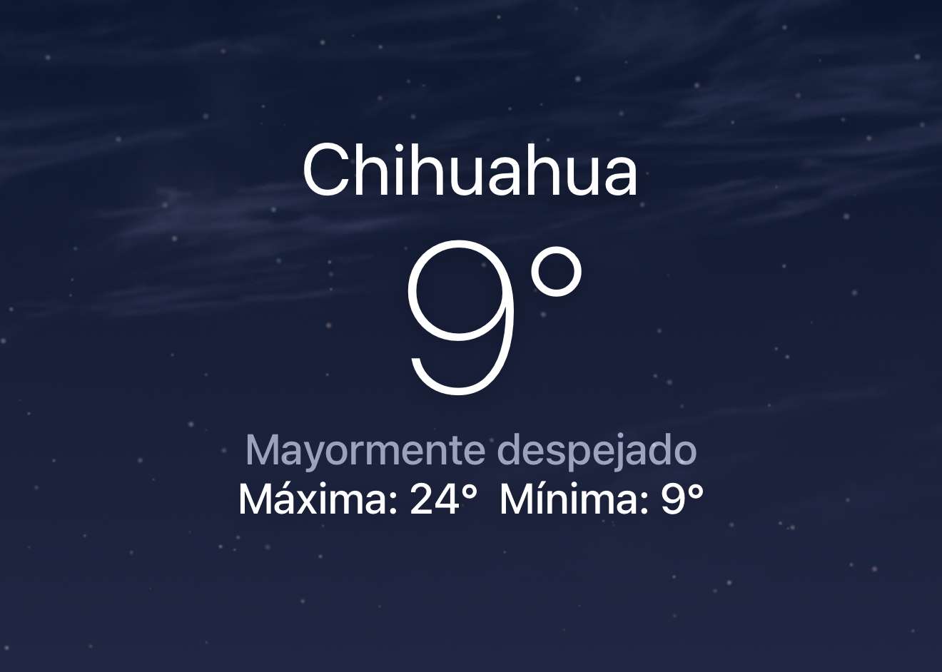 Amanece despejado y fresco con temperatura de 9 grados centígrados 