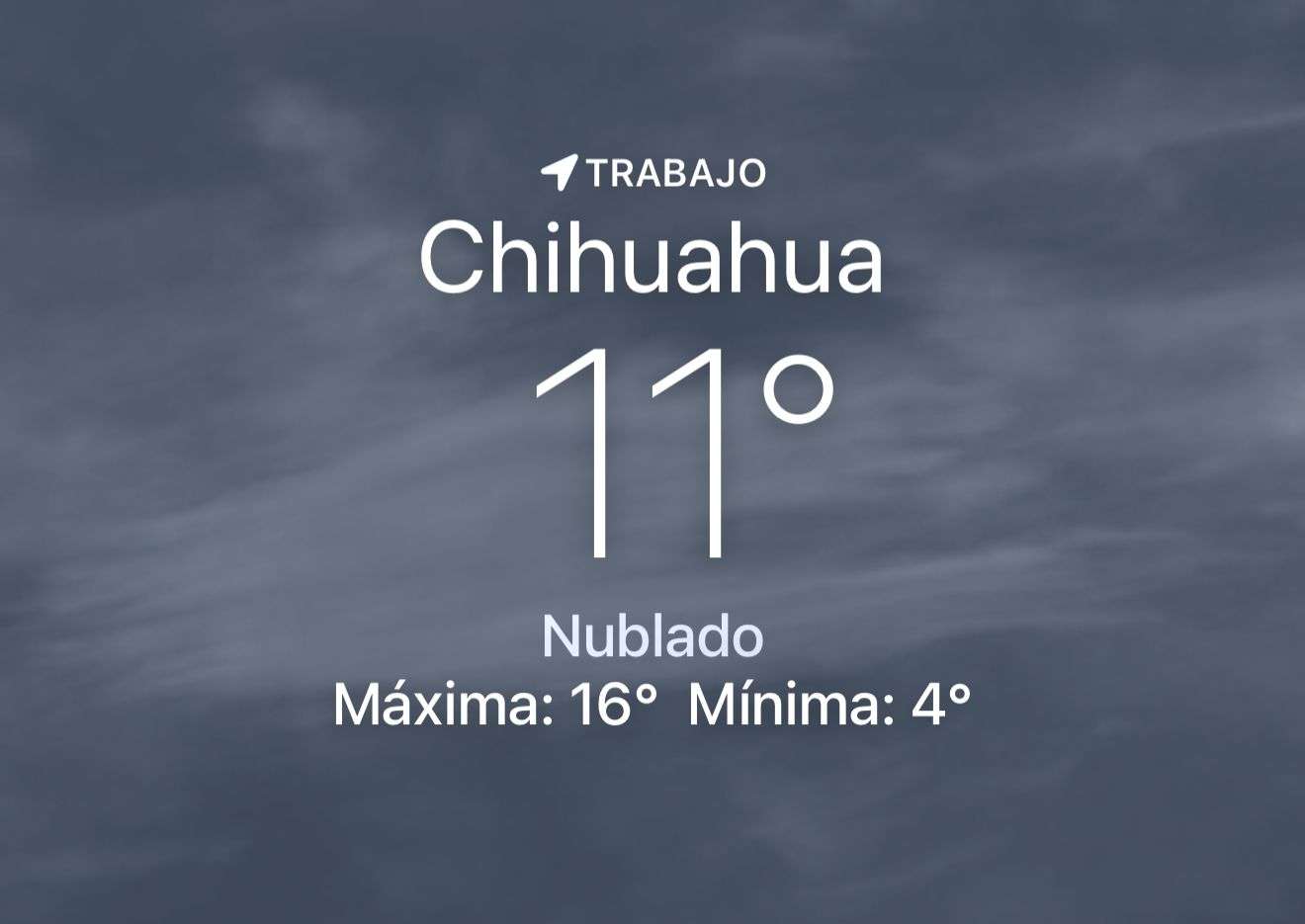 Se espera día nuboso con temperatura máxima de 16 grados centígrados 