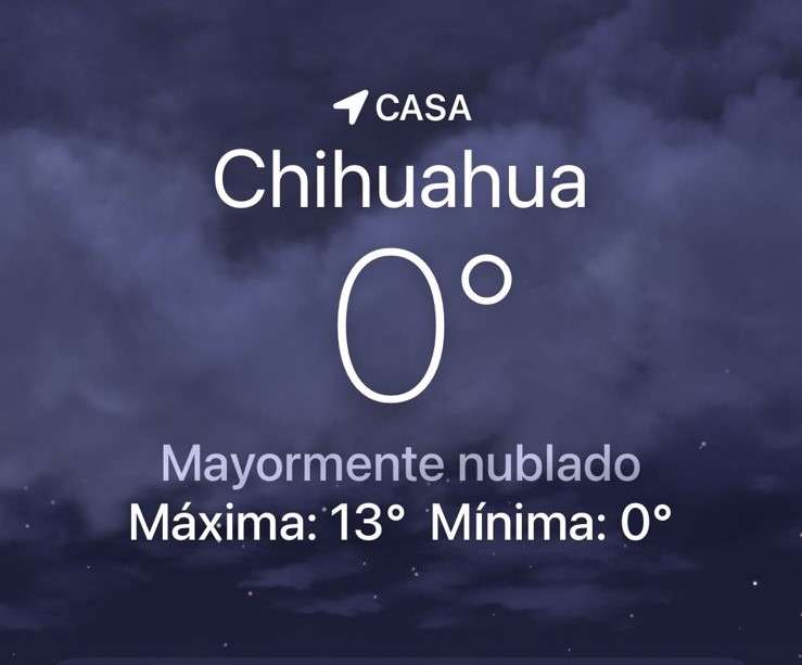 Amanece nuboso con temperatura de 0 grados centígrados 