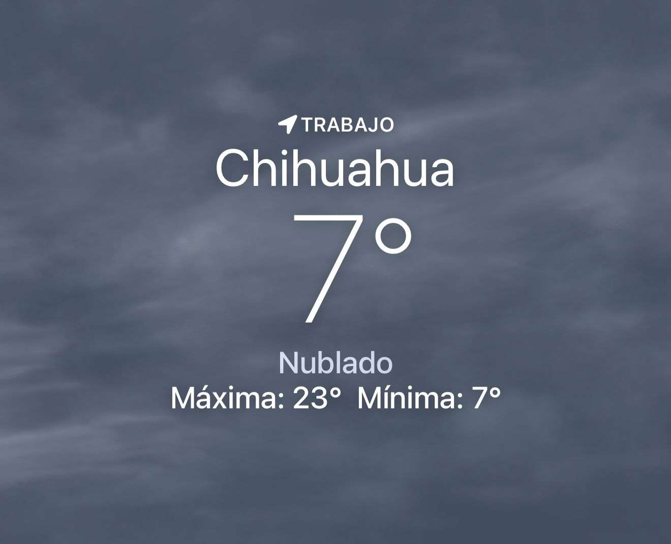 Se espera día nuboso con temperatura de 7 grados centígrados 