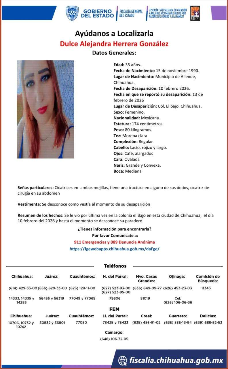 Piden ayuda para encontrar a mujer desaparecida en colonia El Bajo