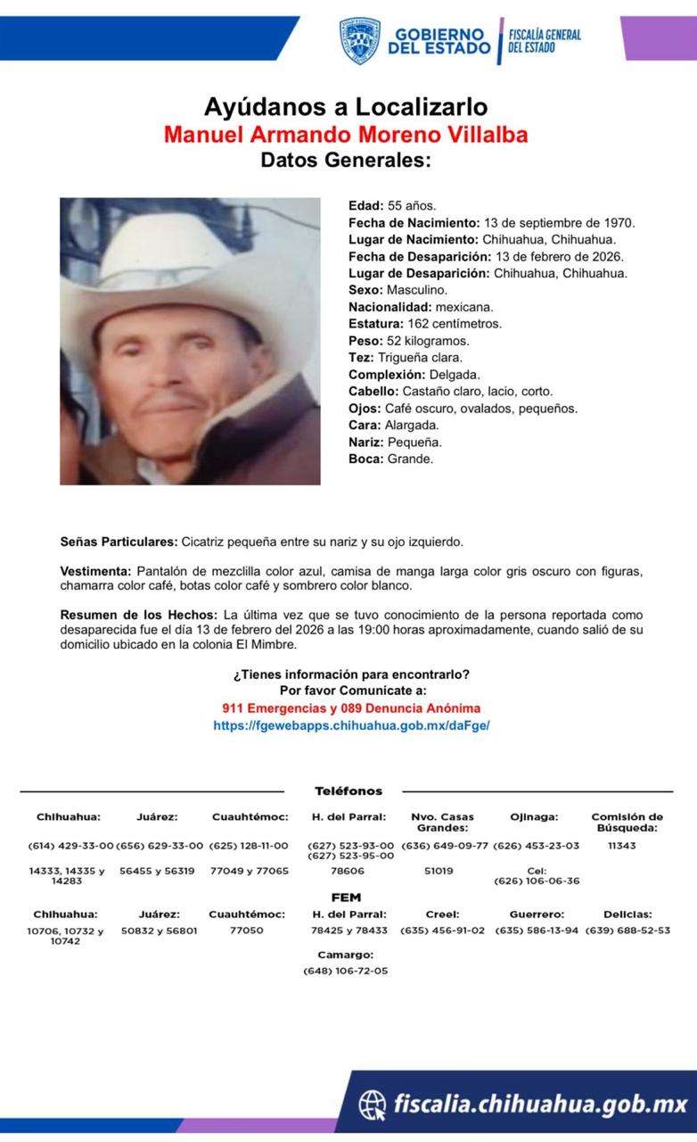 Desaparece luego de salir de casa en la colonia El Mimbre