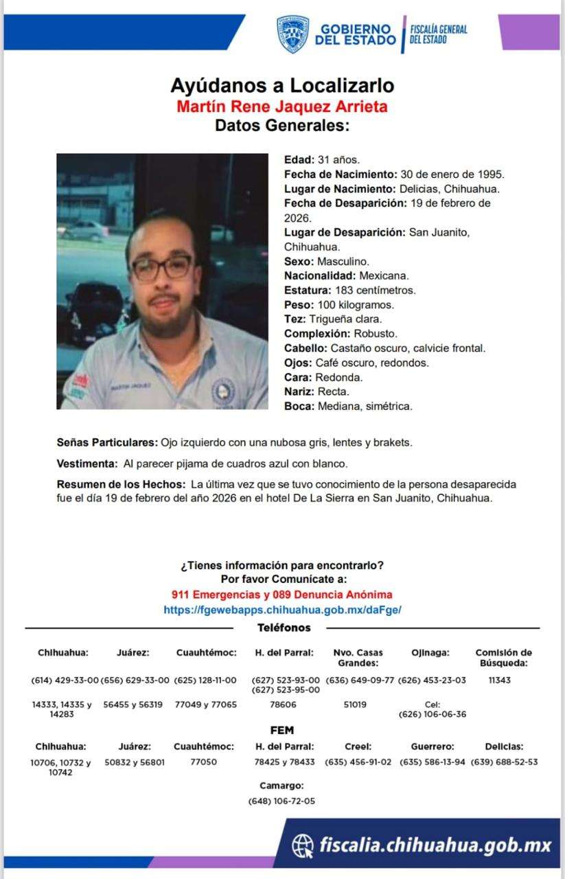 Desaparecido en San Juanito no trabaja en FGE; su hermano sí