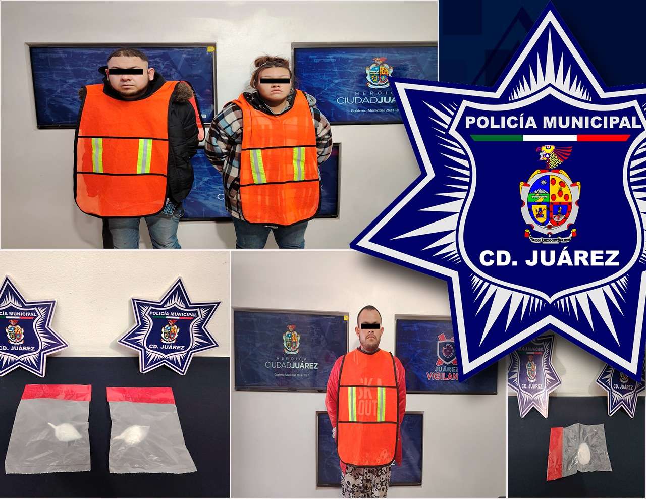 Detienen a dos hombres y una mujer con cristal en distintos puntos de la ciudad