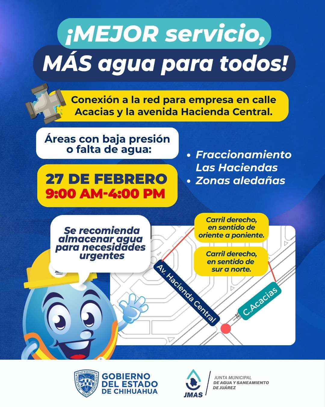 Alerta JMAS por trabajos en Las Haciendas y zonas aledañas