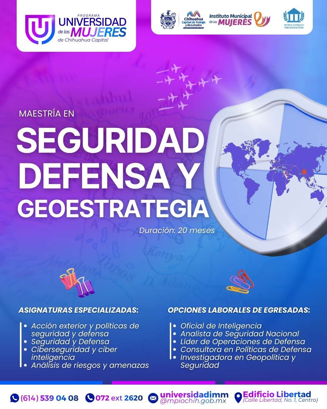 Invitan a mujeres a maestría en Seguridad, Defensa y Geoestrategia 
