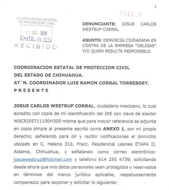 Ignoran autoridades alertas contra gasera Deligas que opera en Aldama 
