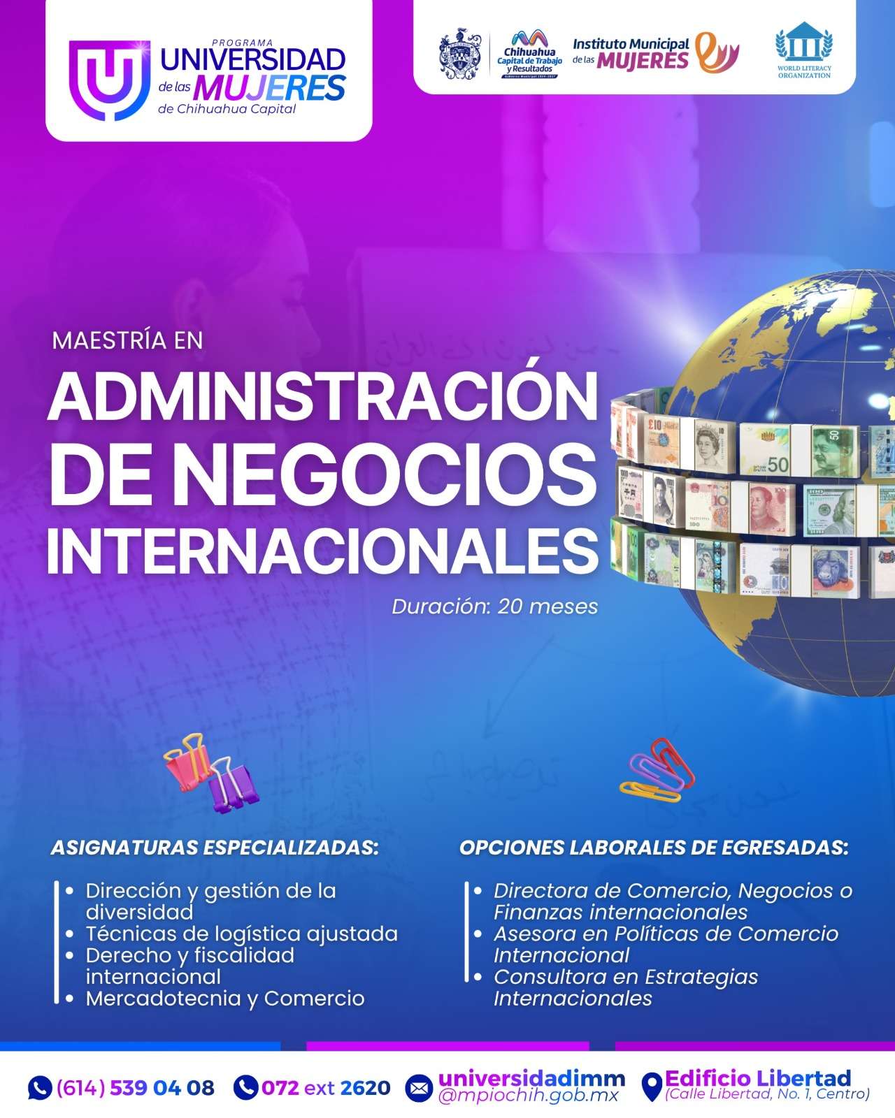 Ofrecen maestría en Administración de Negocios Internacionales para mujeres 