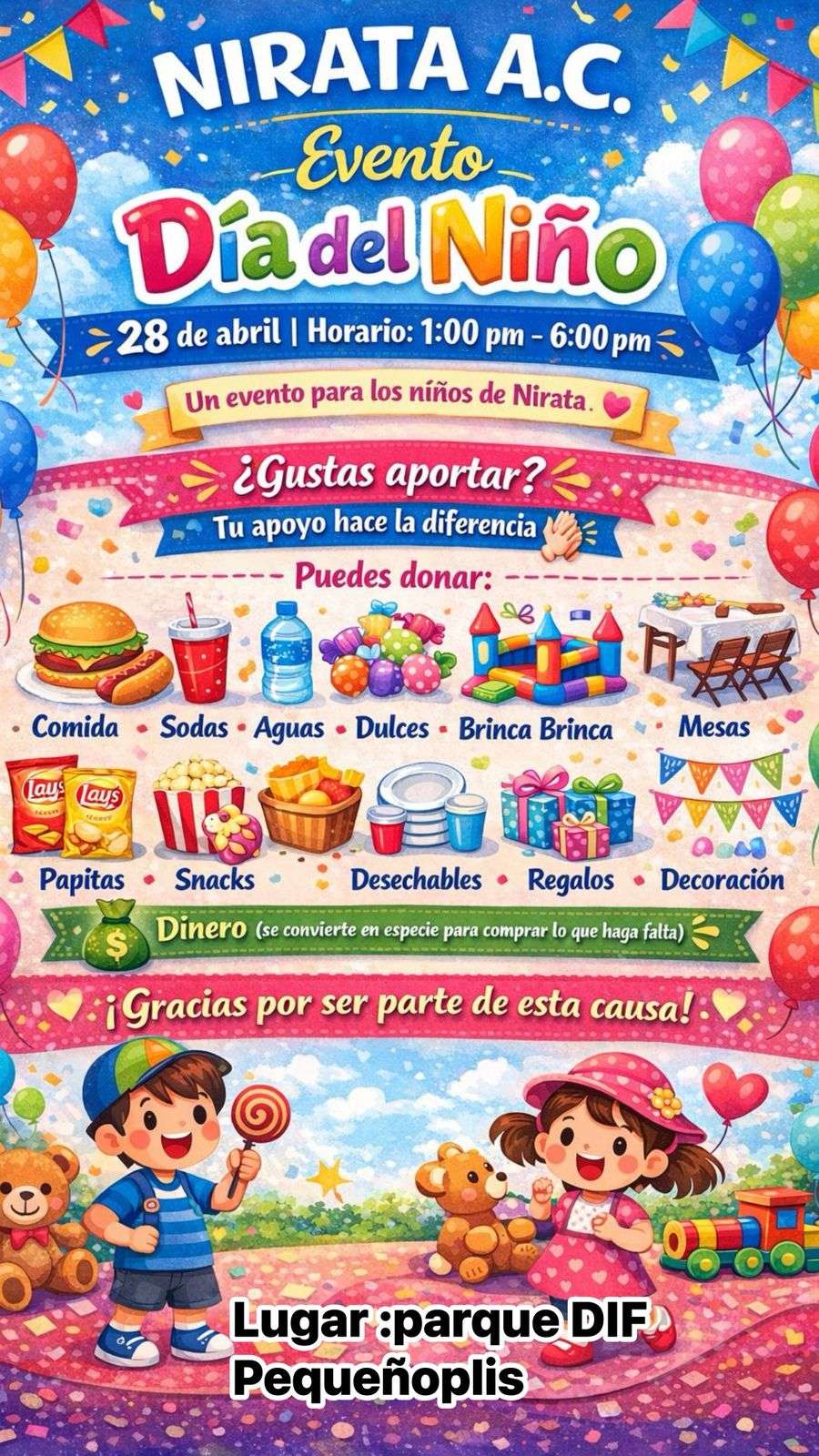 Recibirán donativos para Fundación Nirata en Pequeñópolis 