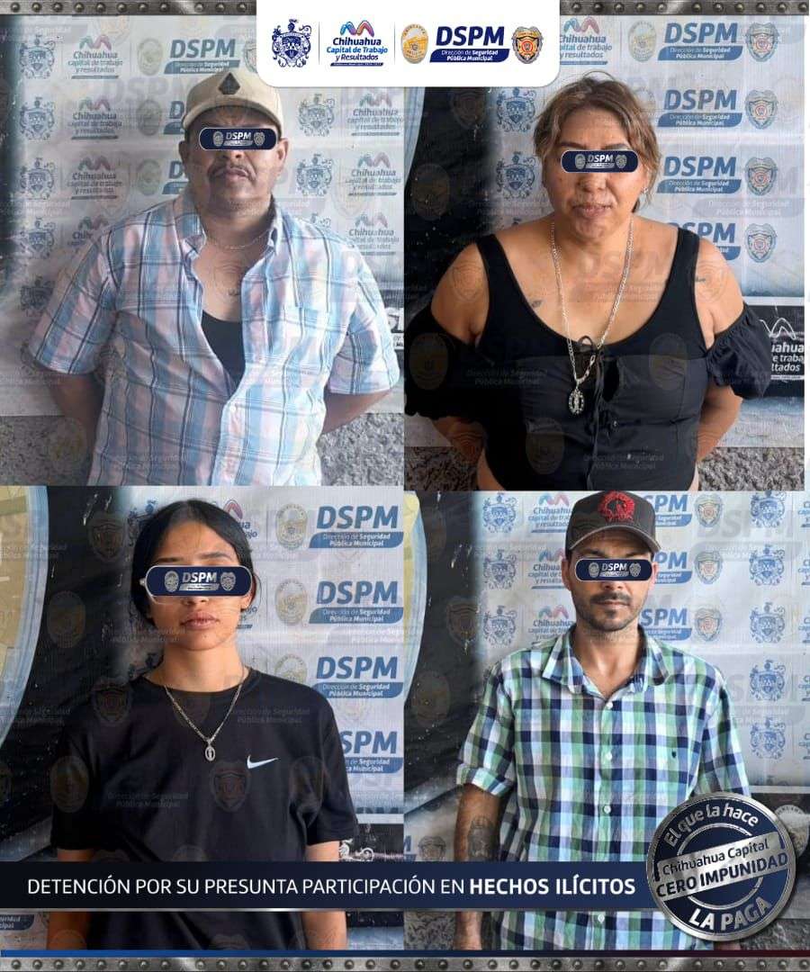 Caen 4 con mercancía robada y vehículo en colonia Granjas 