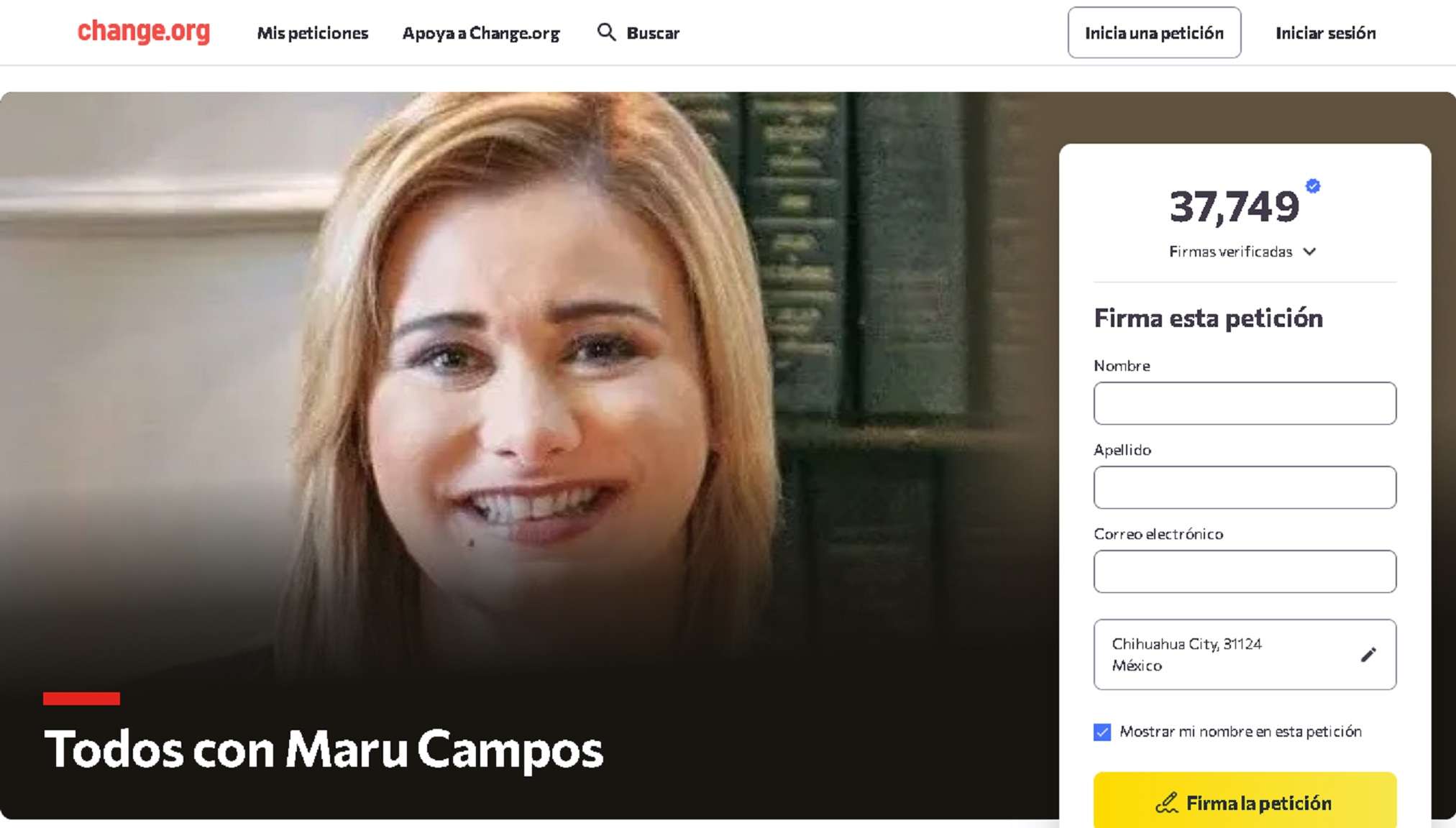 Suman más de 37 mil firmas de apoyo a Maru en Change.org