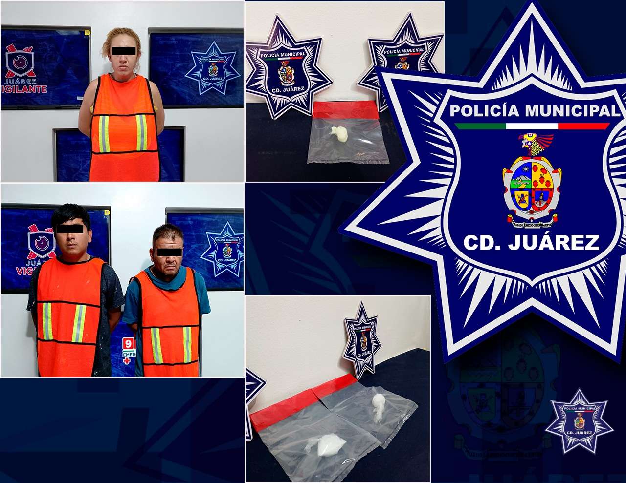 Arrestan a tres en posesión de cristal en distintos puntos