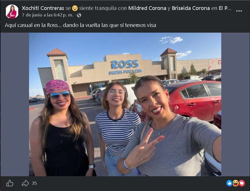 Aquí casual en la Ross dando la vuelta las que sí tenemos visa: Xóchitl 