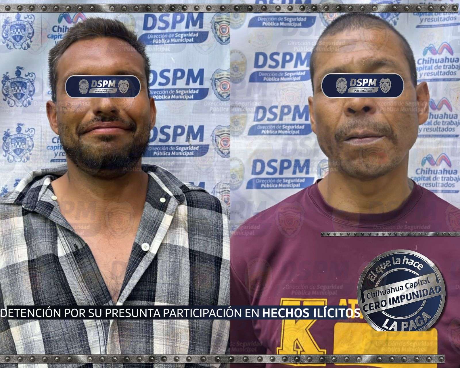 Detienen a dos hombres por presunto robo de material en construcción
