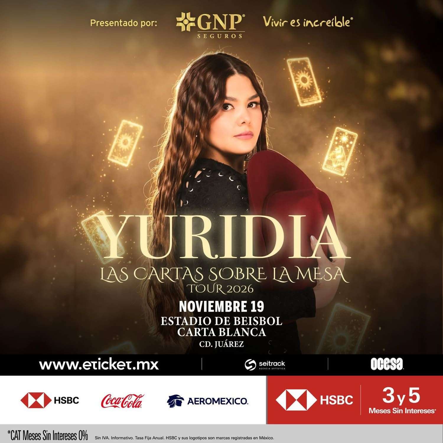 Llega Yuridia a Juárez con su gira Las Cartas sobre la Mesa 