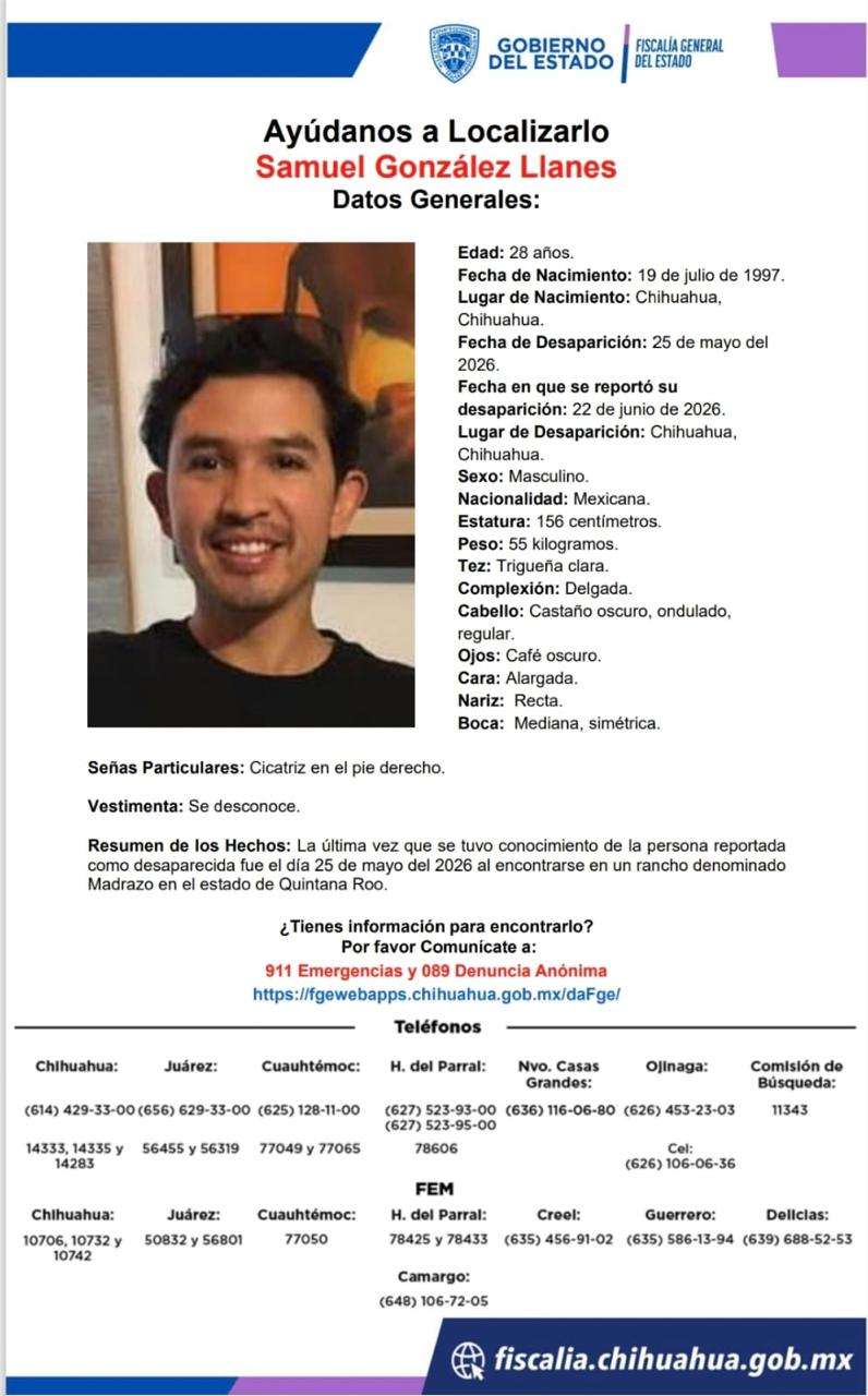 Buscan a chihuahuense desaparecido en rancho de Quintana Roo