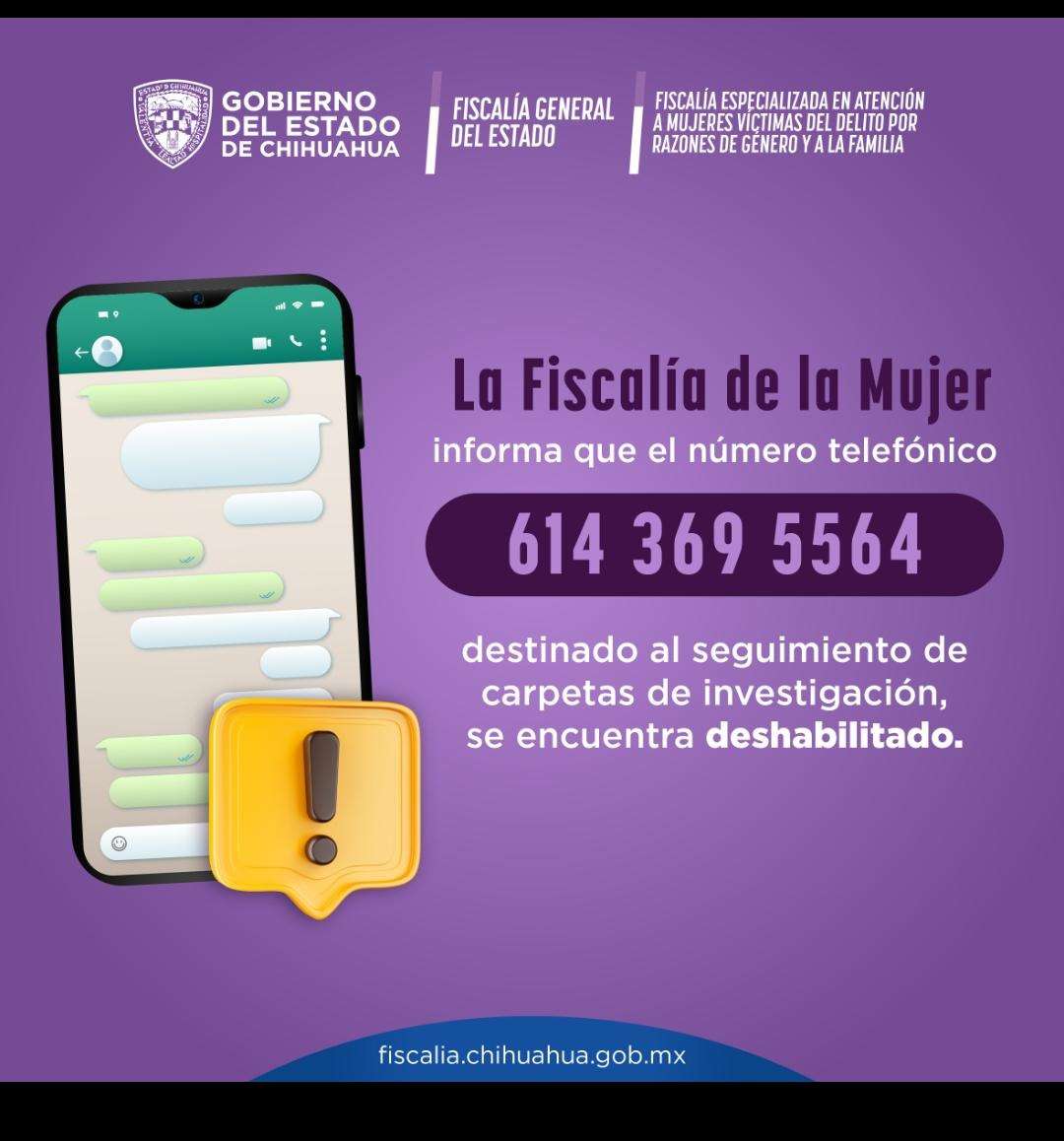 Alertan por inhabilitación de WhatsApp para atención a víctimas