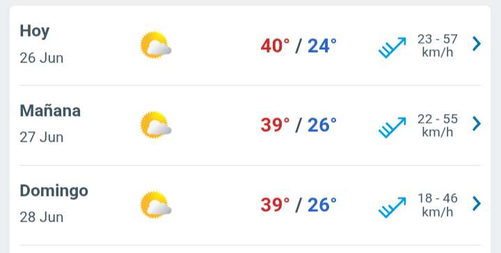 Día soleado con temperatura hasta 40°C en Juárez 