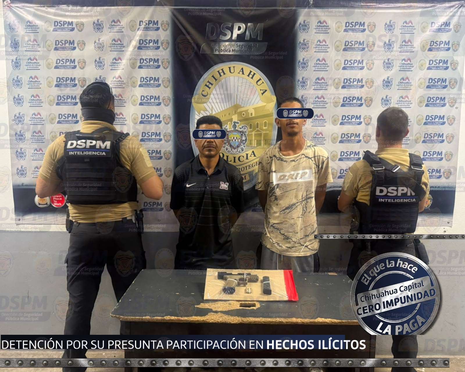 Detienen a 2 con arma de fuego en operativo al sur de la ciudad 