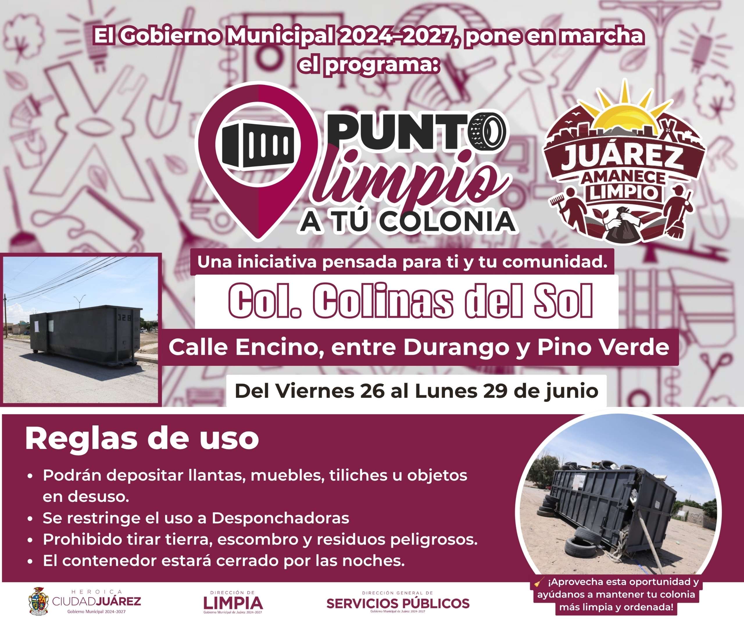 Colocan Puntos Limpios en nuevos sectores este fin de semana