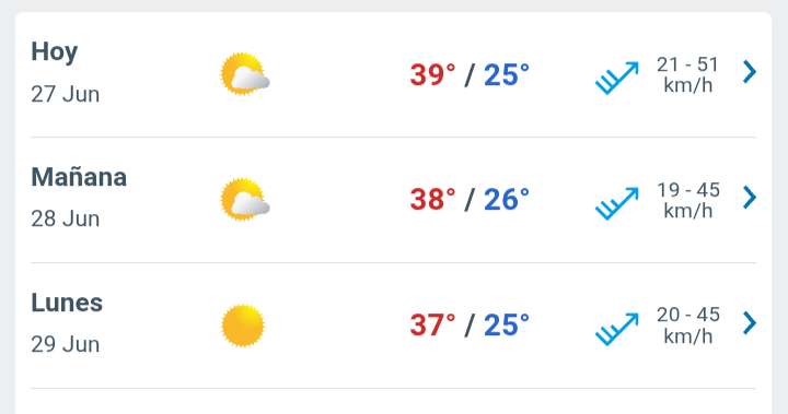 Día con nubes y claros, temperatura hasta 39°C en Juárez 