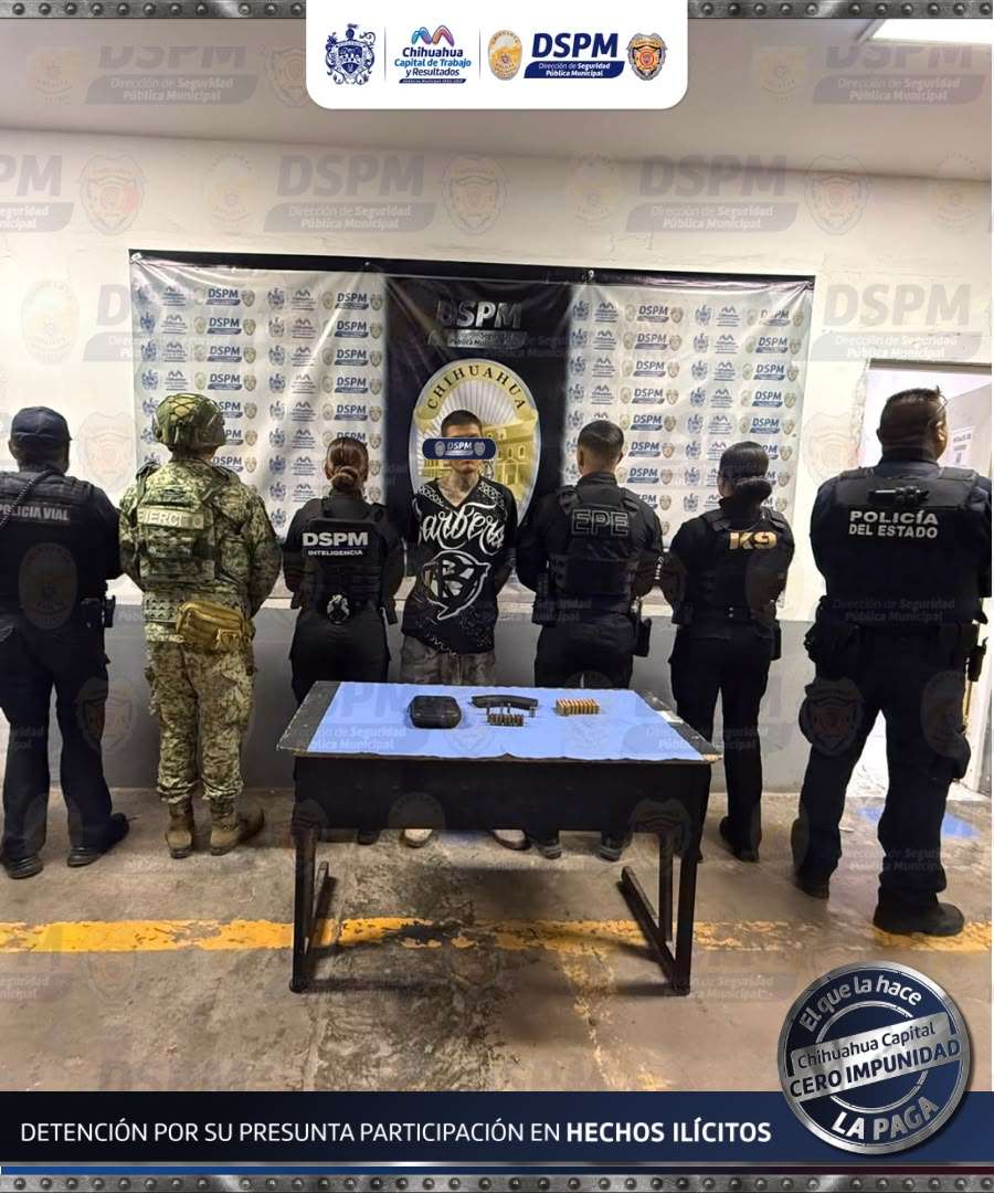 Lo detienen con cargador y 75 cartuchos en la Gustavo Díaz Ordaz