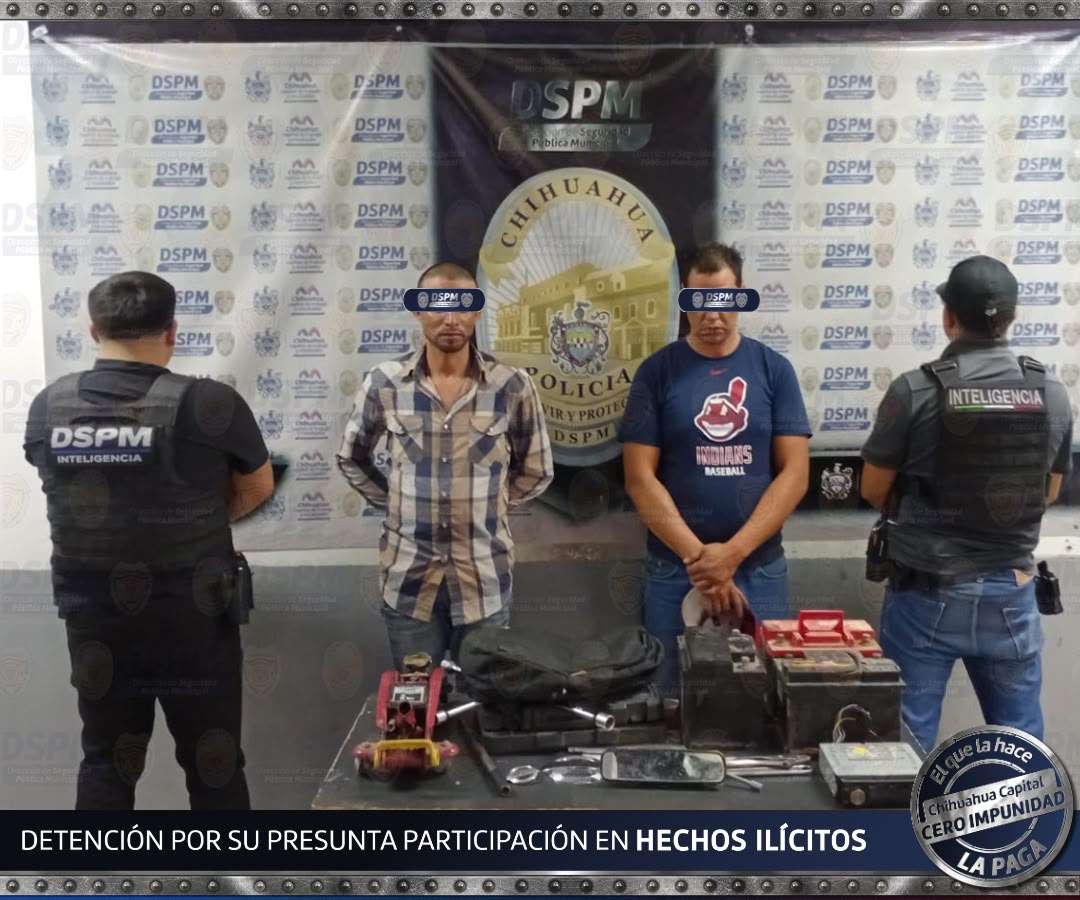 Detienen a 2 por robar autopartes en la colonia San Felipe Viejo