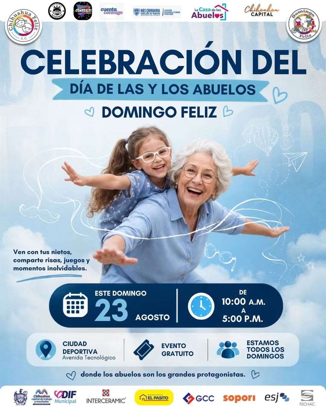 Invitan a celebrar a los abuelos con actividades en la Deportiva