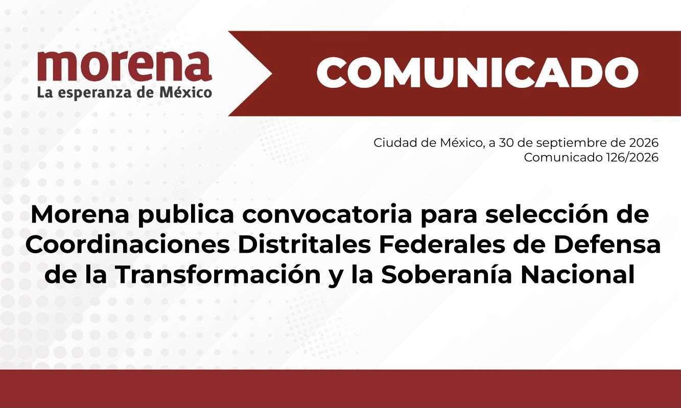 Abre Morena registro para coordinaciones distritales federales