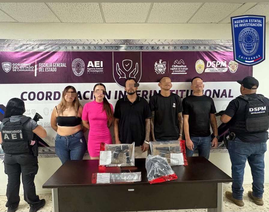 Detienen a cinco con armas 9 mm y cristal en Cerro Coronel