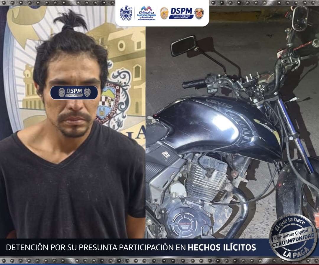 Detuvo Policía Municipal a motociclista con aparente cristal
