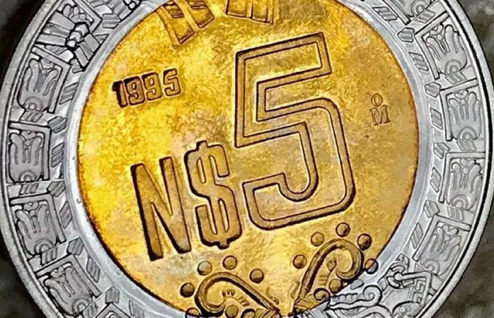 Moneda de 5 nuevos pesos se vende hasta en 3 mil 400 pesos